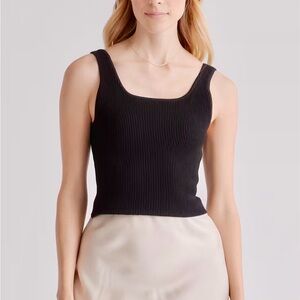 Quince black Ribbed Tank Top